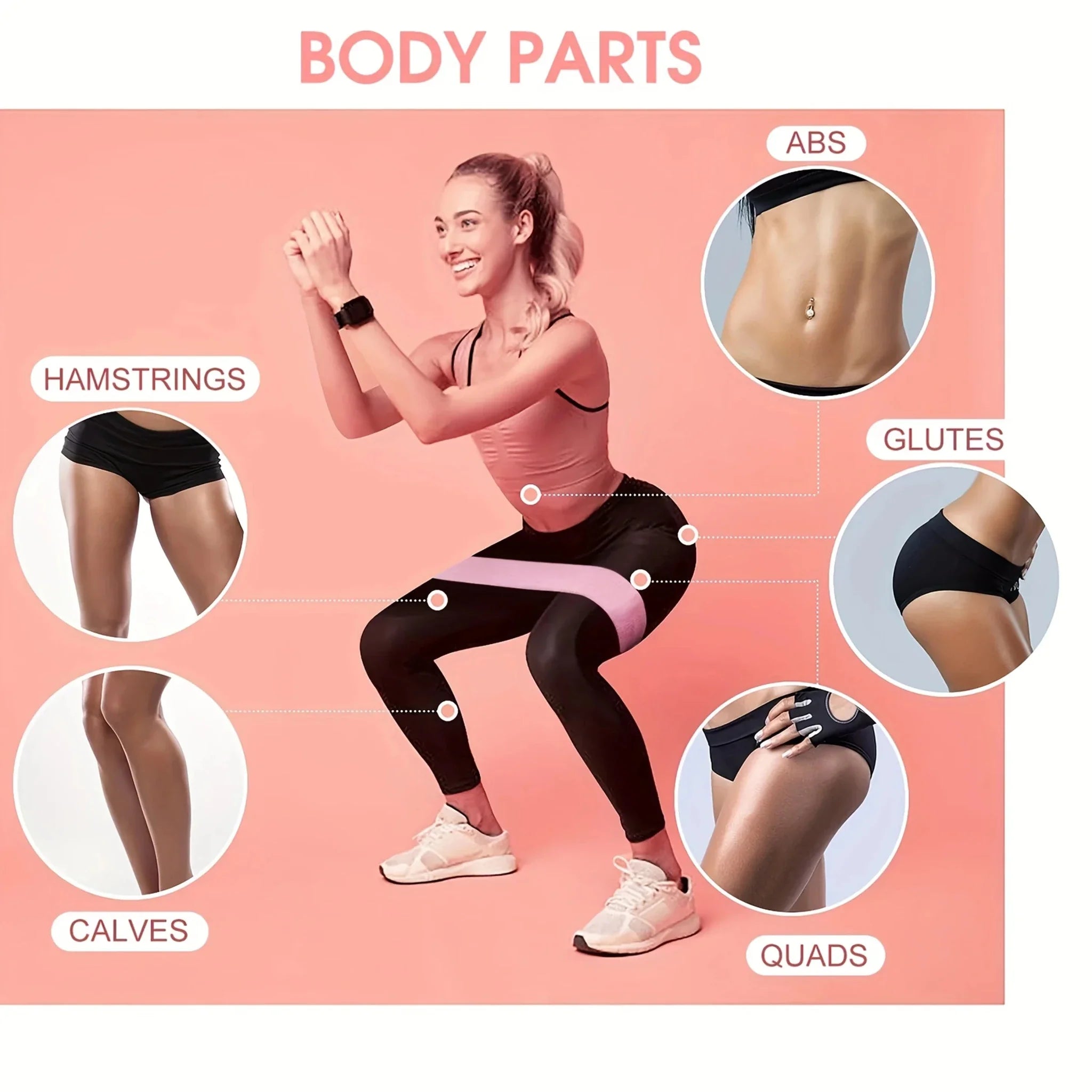 Fabric Resistance Hip & Booty Bands – Glute & Thigh Squat Circle Loops
